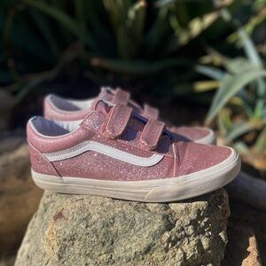 VANS | Junior’s Kids Glittery Pink Sneakers 6